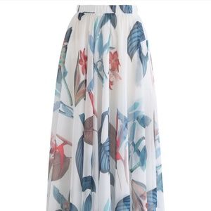 Chicwish Tropical Floral Watercolor Skirt